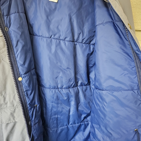 Vintage 90's Woolrich Gray Full-Zip Snap Liner Hooded Cargo Jacket Men's Medium - Picture 5 of 10